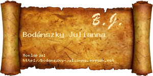 Bodánszky Julianna névjegykártya