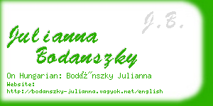 julianna bodanszky business card